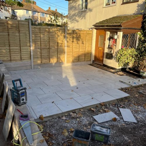 Progress on the patio