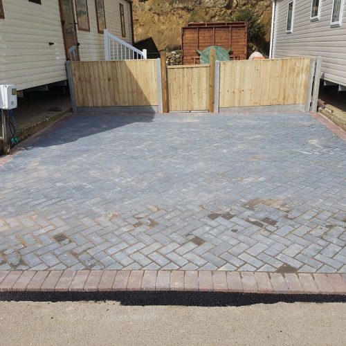Block Driveway next to Caravan Image 2